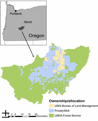The Five Buttes study area in central Oregon, USA.