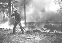 Indian Firefighter Working the Line, AR 1957